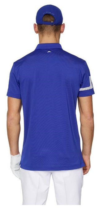 J.Lindeberg Heath Strike men's polo, clematis blue