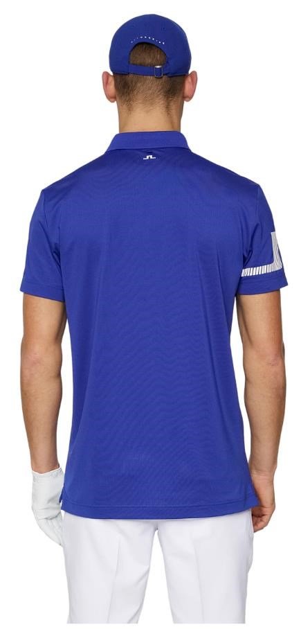 J.Lindeberg Heath Strike men's polo, clematis blue