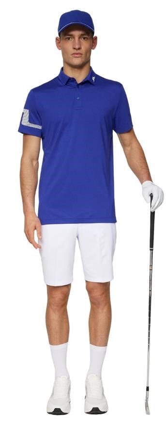 J.Lindeberg Heath Strike men's polo, clematis blue