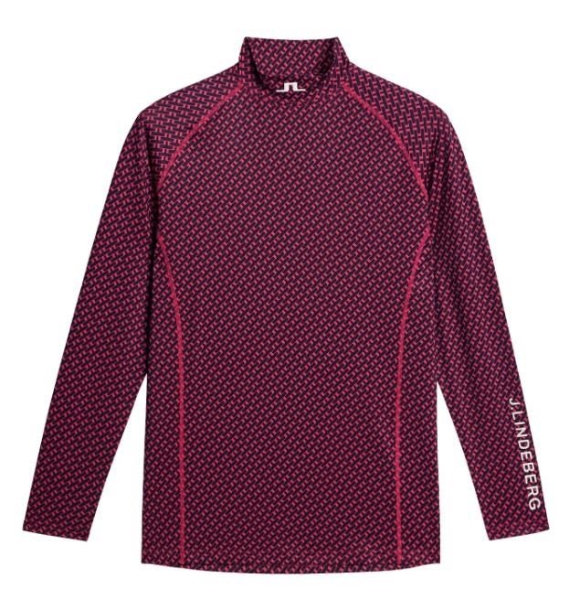 J.Lindeberg Ello Compression Print men's top, tour geo navy