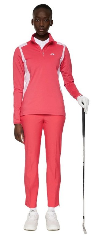 J.Lindeberg Mae Quarter Zip Mid women's midlayer, azalea