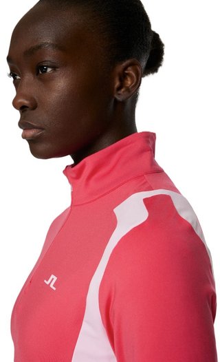 J.Lindeberg Mae Quarter Zip Mid women's midlayer, azalea