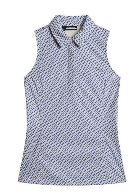J.Lindeberg Dena Print Sleeveless women's top, tour geo moonbeam