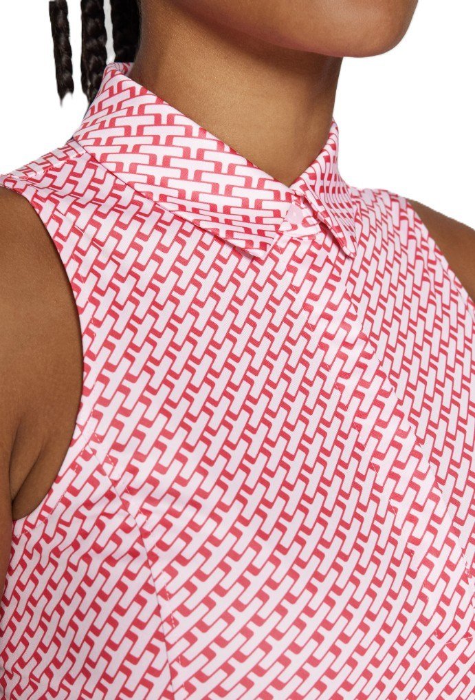 J.Lindeberg Dena Print Sleeveless women's polo, tour geo pink