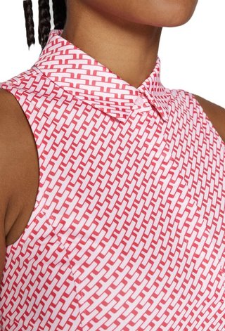 J.Lindeberg Dena Print Sleeveless women's polo, tour geo pink