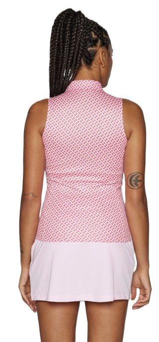 J.Lindeberg Dena Print Sleeveless women's polo, tour geo pink