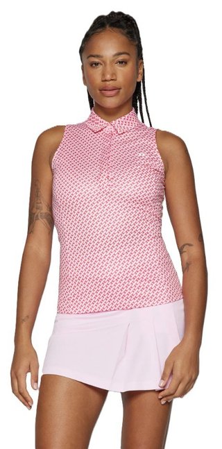 J.Lindeberg Dena Print Sleeveless women's polo, tour geo pink