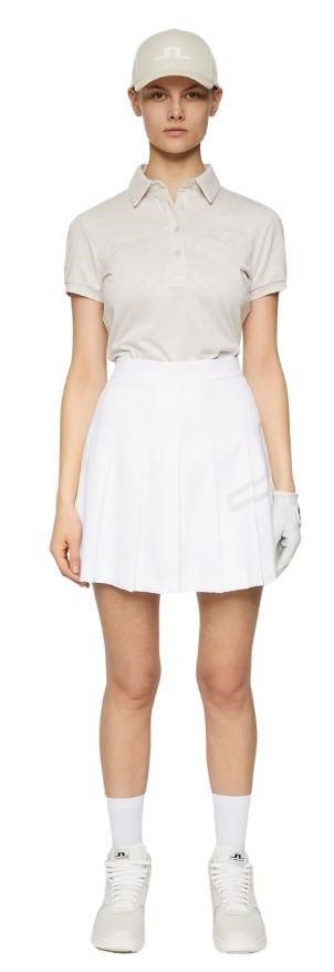 J.Lindeberg Alaya Jacquard women's polo, moonbeam