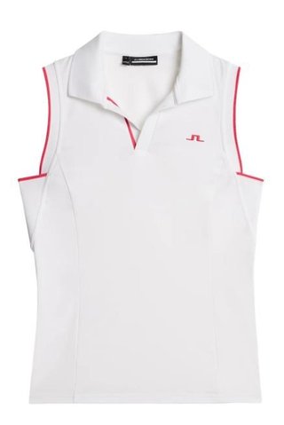 J.Lindeberg Viola Sleeveless women's polo, white