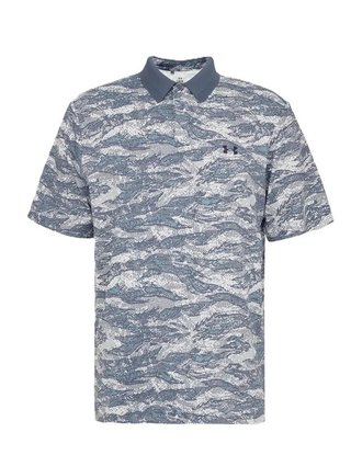 Under Armour Drive Chill Printed men's polo, downpour gray