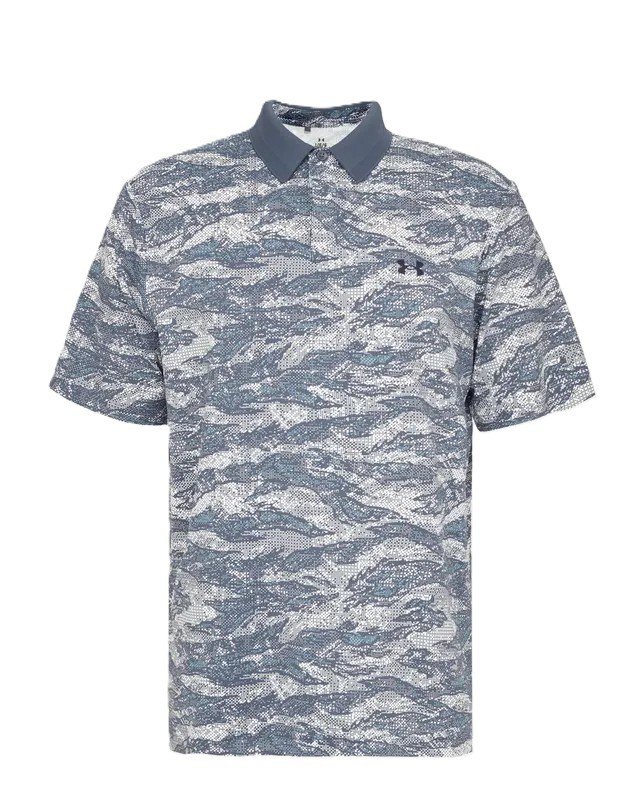 Under Armour Drive Chill Printed men's polo, downpour gray