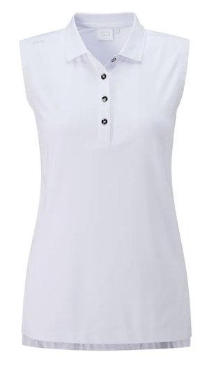 PING Solene Sleeveless women's polo, white