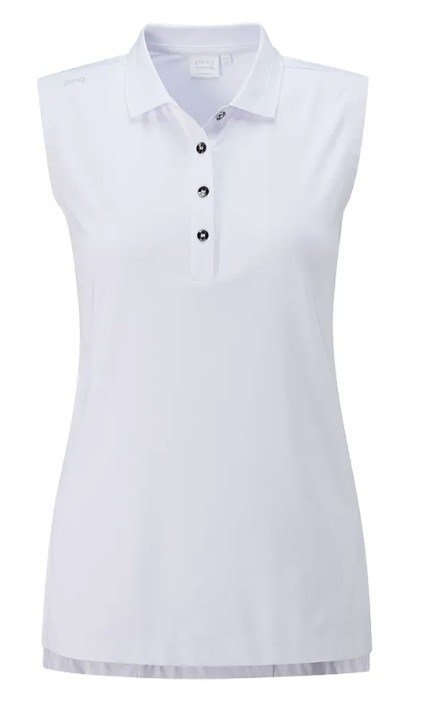 PING Solene Sleeveless women's polo, white