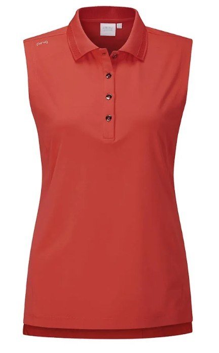 PING Solene sleeveless women's polo, rich red