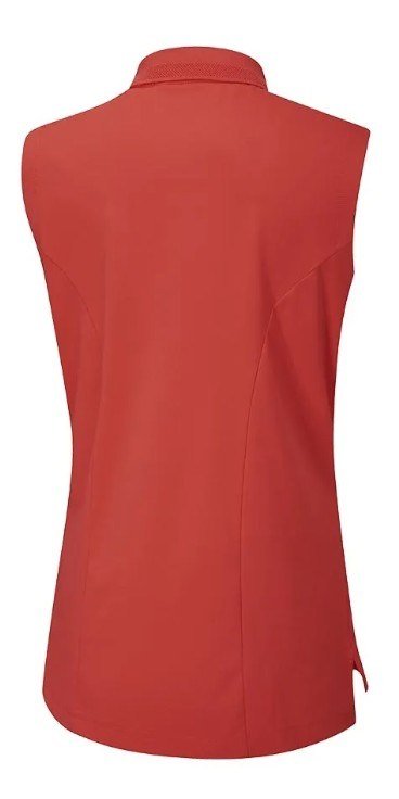 PING Solene sleeveless women's polo, rich red