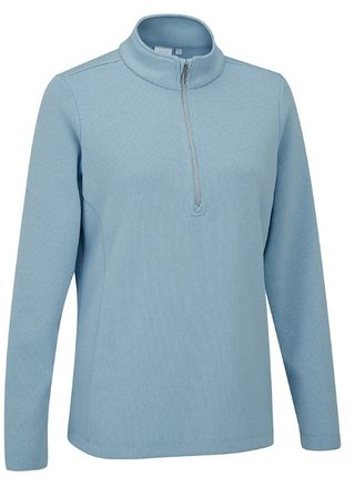 PING Lyla half zip ribbed ladies fleece, sky blue marl