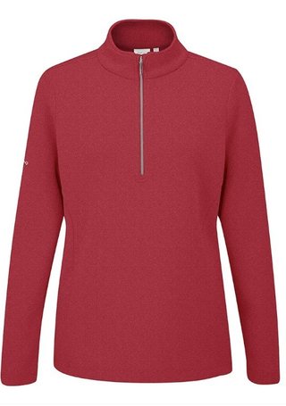 PING Lyla Half Zip Ribbed ladies fleece, rich red marl