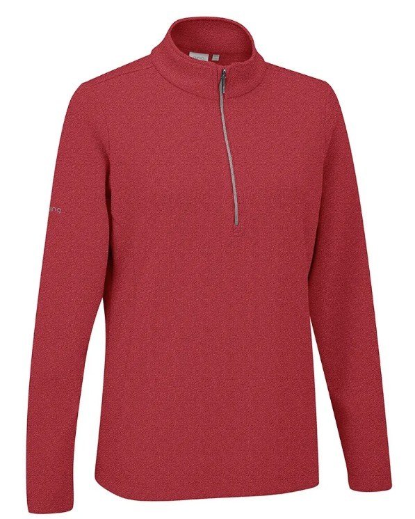 PING Lyla Half Zip Ribbed ladies fleece, rich red marl