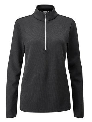 PING Lyla Half Zip Ribbed ladies fleece, black