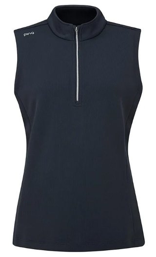 PING Lyla half zip ladies vest, navy