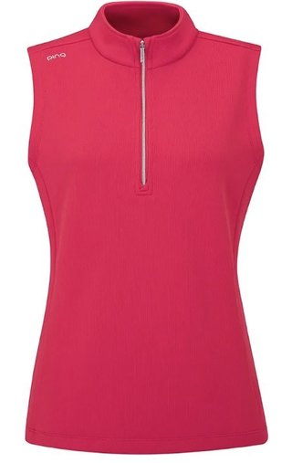 PING Lyla half zip ladies vest, rosebud