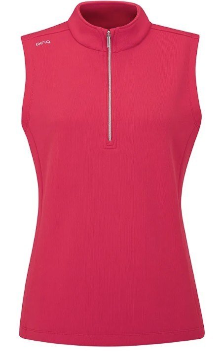 PING Lyla half zip ladies vest, rosebud