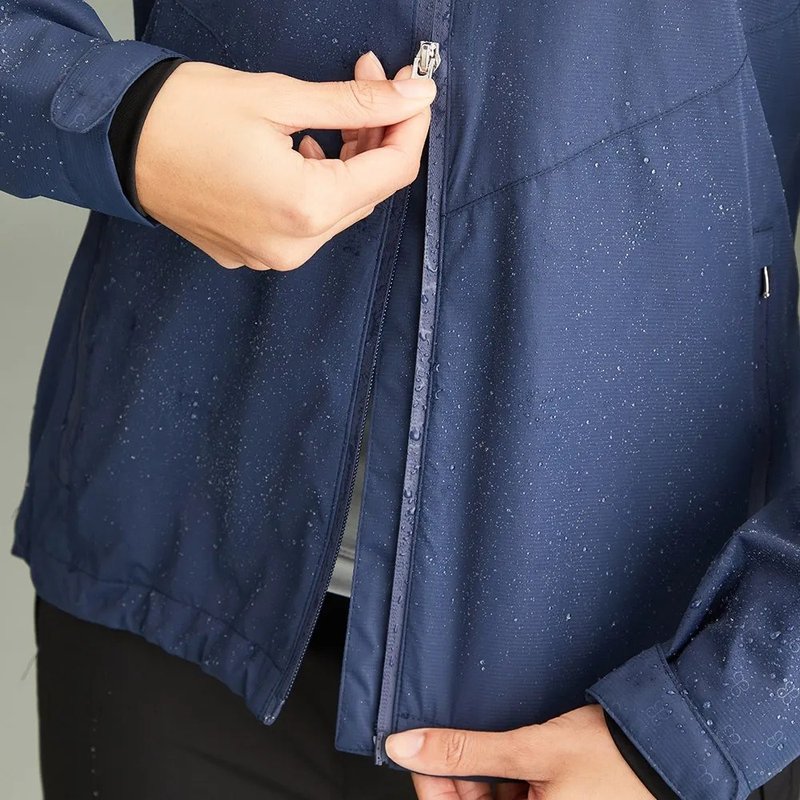 PING Milli Hooded waterproof ladies jacket, oxford blue