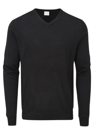 PING Sullivan mens V neck sweater, black