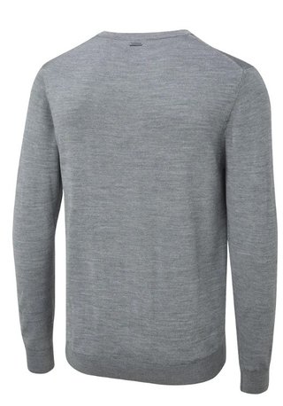 PING Sullivan mens V neck sweater, french grey marl