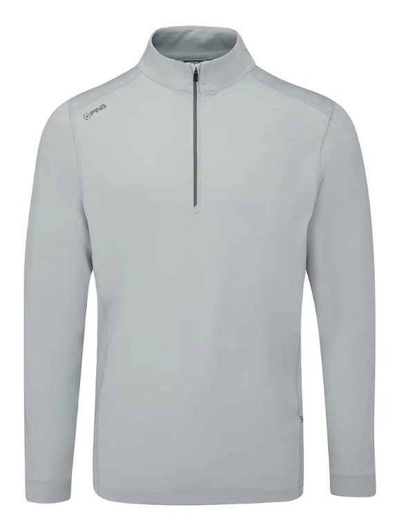 PING Latham Half Zip men's midlayer, pearl grey