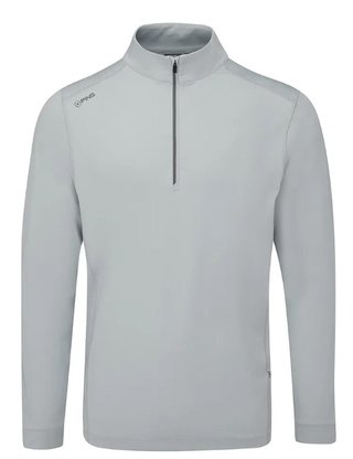 PING Latham Half Zip men's midlayer, pearl grey