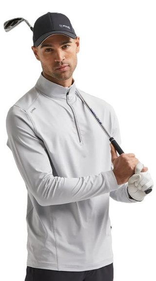 PING Latham Half Zip men's midlayer, pearl grey