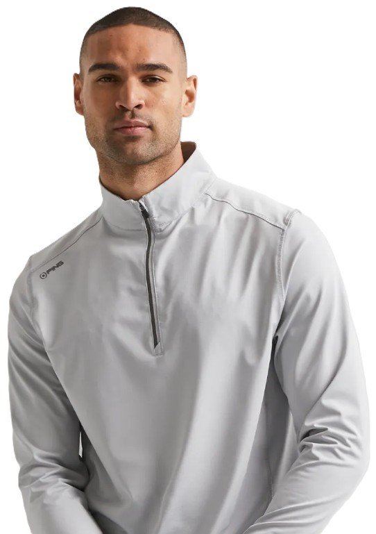 PING Latham Half Zip men's midlayer, pearl grey