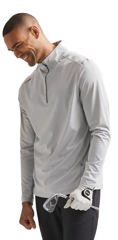 PING Latham Half Zip men's midlayer, pearl grey