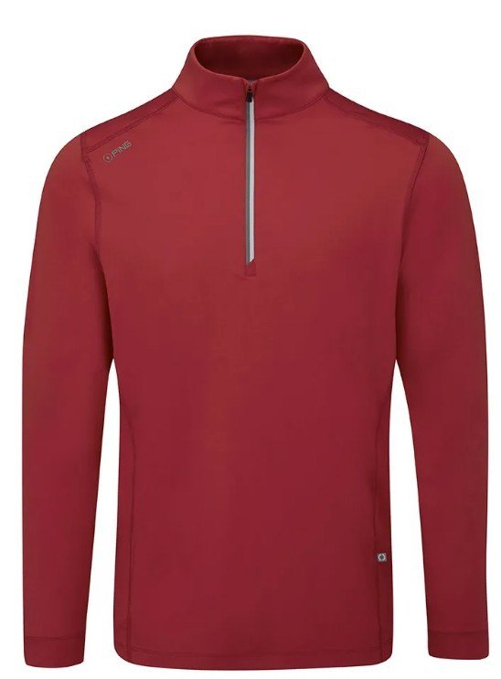 PING Latham Half Zip men's midlayer, rich red