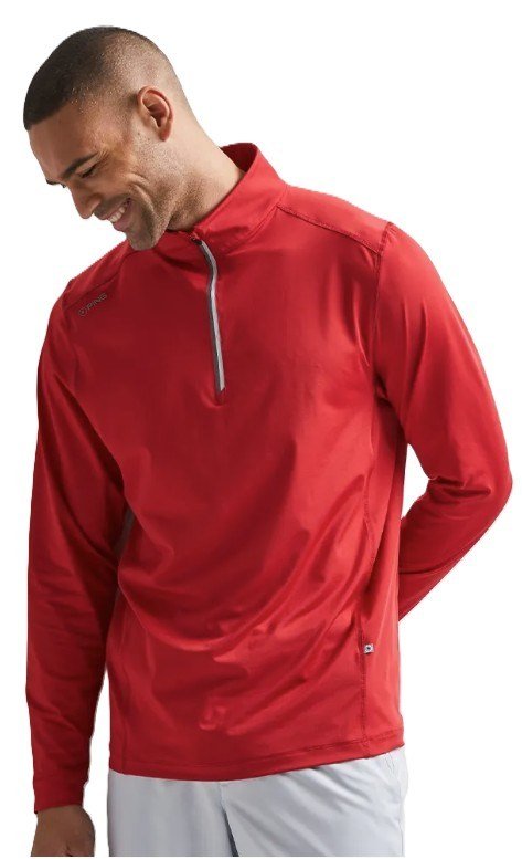 PING Latham Half Zip men's midlayer, rich red