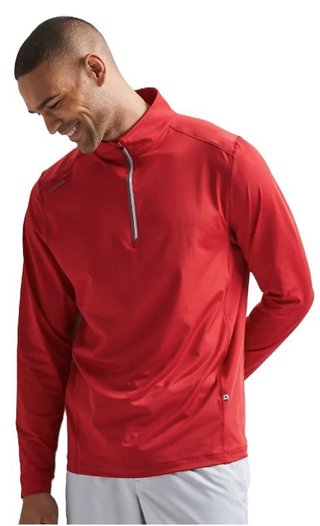 PING Latham Half Zip men's midlayer, rich red