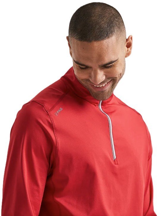 PING Latham Half Zip men's midlayer, rich red