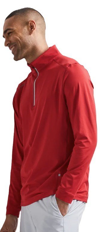 PING Latham Half Zip men's midlayer, rich red