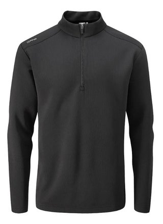 PING Ramsey half zip ribbed fleece men's pullover, black