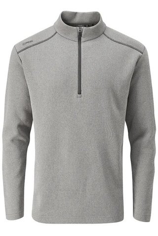 PING Ramsey half zip ribbed fleece men's pullover, ash marl