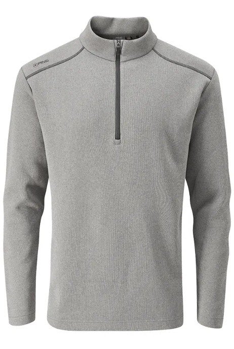 PING Ramsey half zip ribbed fleece men's pullover, ash marl