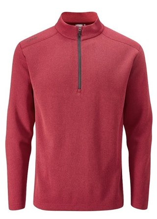 PING Ramsey half zip ribbed fleece men's pullover, red marl