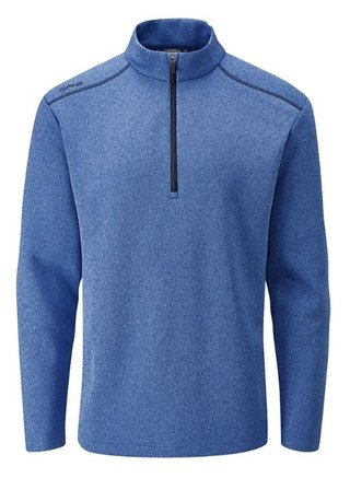 PING Ramsey half zip ribbed fleece men's pullover, snorkel blue marl