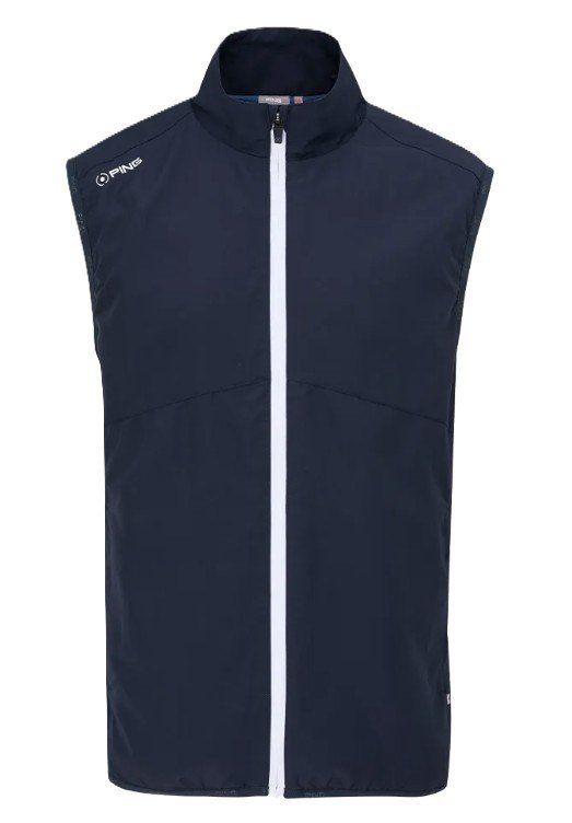 PING Ashbourne mens fleece vest, navy/stormcloud