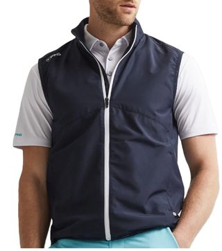 PING Ashbourne mens fleece vest, navy/stormcloud