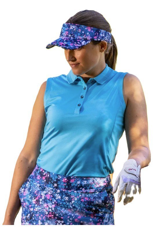 PING Solene Sleeveless ladies polo, laguna