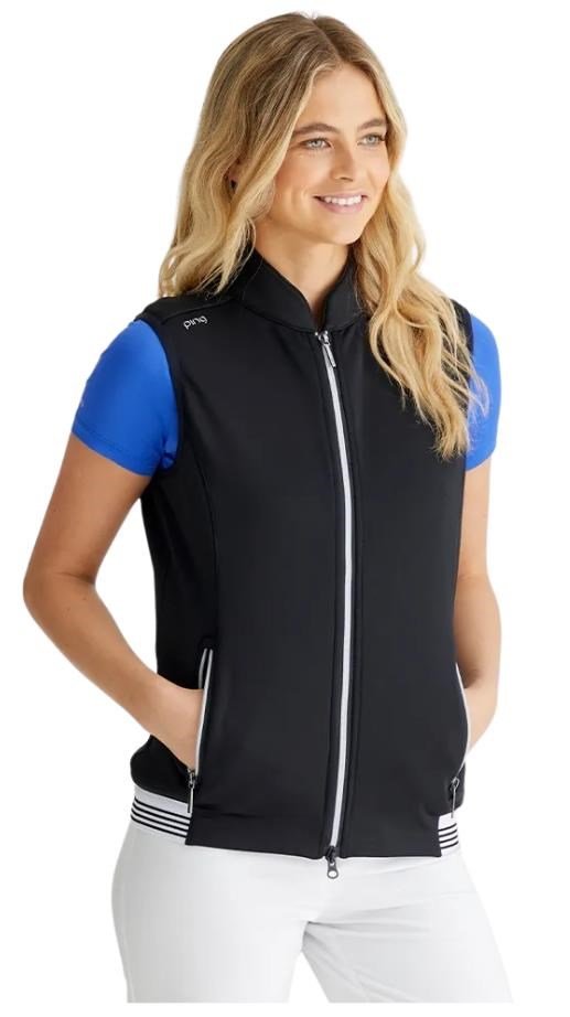 PING Dot Fleece women's vest, black/white