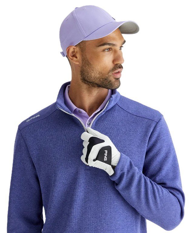 PING Ramsey half zip ribbed fleece men's pullover, twilight marl