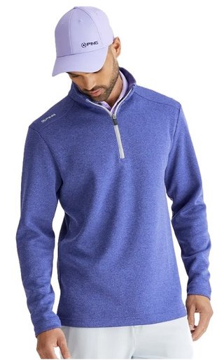 PING Ramsey half zip ribbed fleece men's pullover, twilight marl